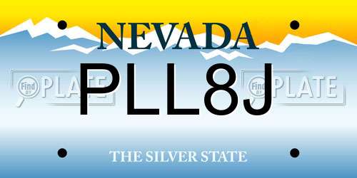PLL8J Nevada License Plate