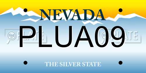 PLUA09 Nevada License Plate
