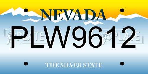 PLW9612 Nevada License Plate