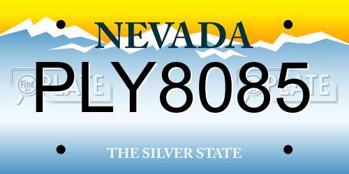 PLY8085 Nevada License Plate