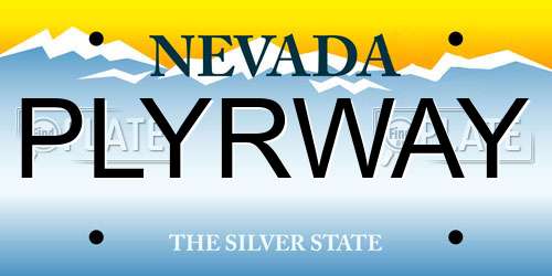 PLYRWAY Nevada License Plate