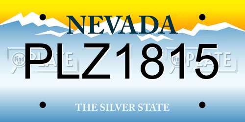 PLZ1815 Nevada License Plate