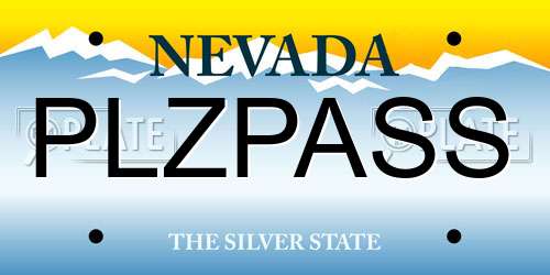 PLZPASS Nevada License Plate