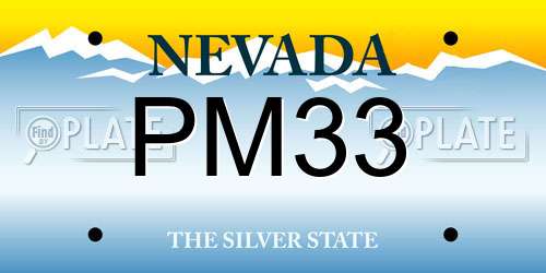 PM33 Nevada License Plate