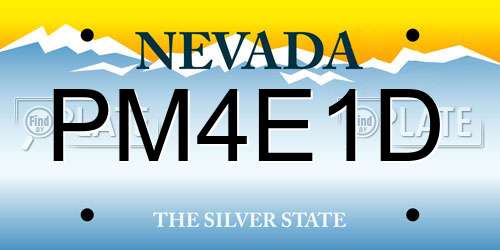 PM4E1D Nevada License Plate