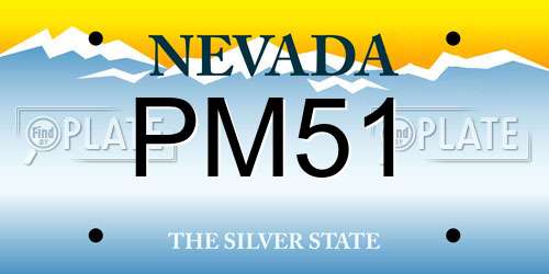PM51 Nevada License Plate