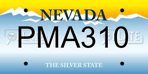 PMA310 Nevada License Plate