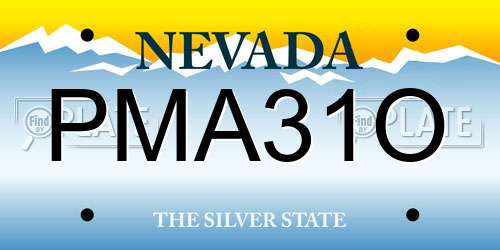 PMA31O Nevada License Plate