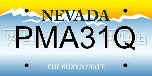 PMA31Q Nevada License Plate