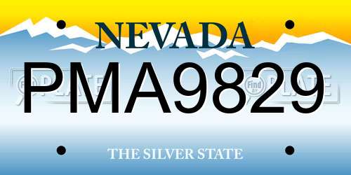 PMA9829 Nevada License Plate