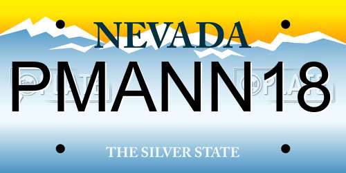 PMANN18 Nevada License Plate