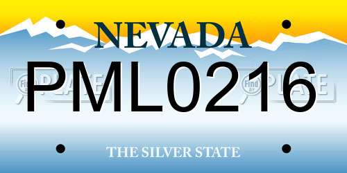 PML0216 Nevada License Plate