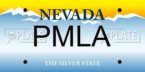 PMLA Nevada License Plate