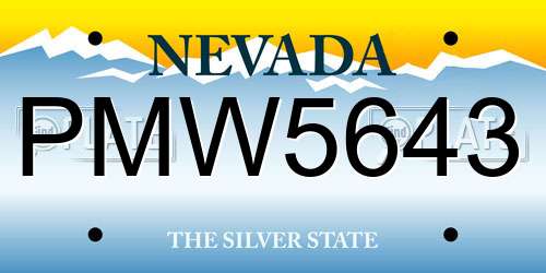 PMW5643 Nevada License Plate