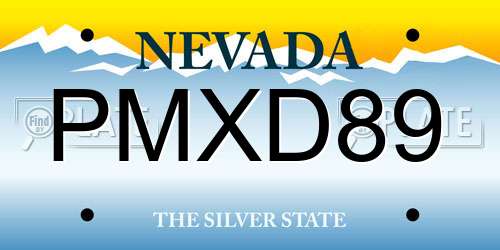 PMXD89 Nevada License Plate