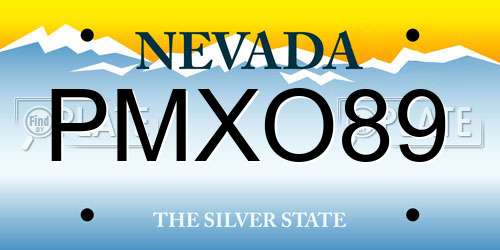 PMXO89 Nevada License Plate