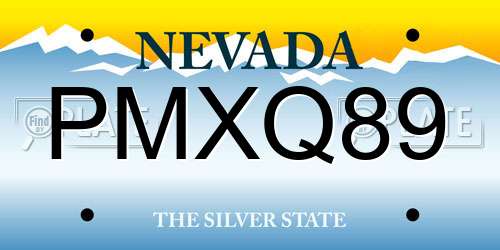 PMXQ89 Nevada License Plate