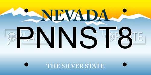 PNNST8 Nevada License Plate