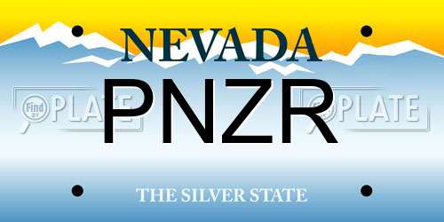 PNZR Nevada License Plate