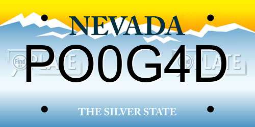 PO0G4D Nevada License Plate