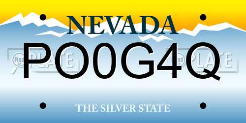 PO0G4Q Nevada License Plate