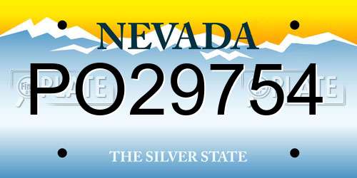 PO29754 Nevada License Plate