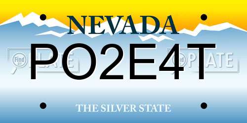 PO2E4T Nevada License Plate