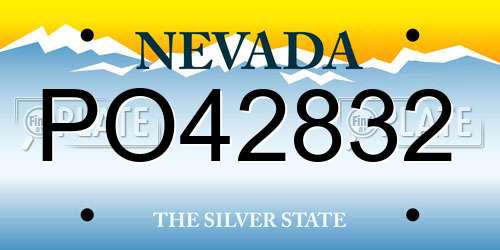 PO42832 Nevada License Plate