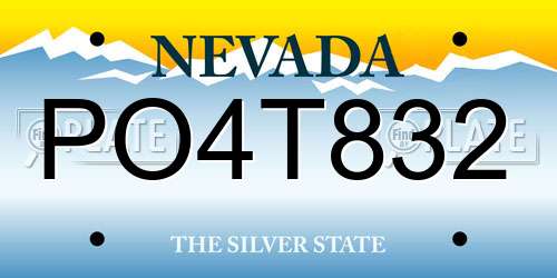 PO4T832 Nevada License Plate