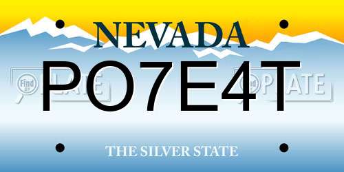 PO7E4T Nevada License Plate