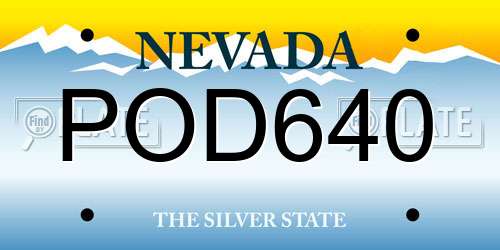 POD640 Nevada License Plate