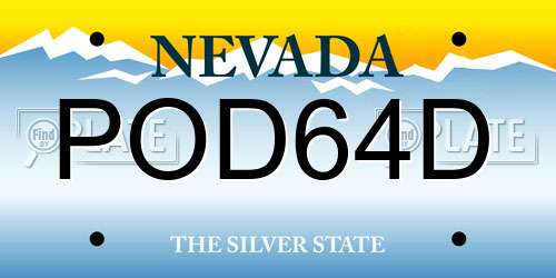 POD64D Nevada License Plate