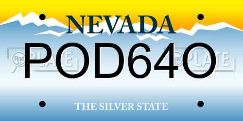 POD64O Nevada License Plate