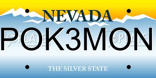 POK3MON Nevada License Plate