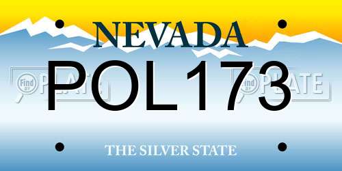 POL173 Nevada License Plate
