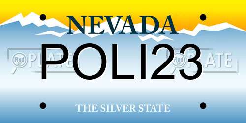 POLI23 Nevada License Plate