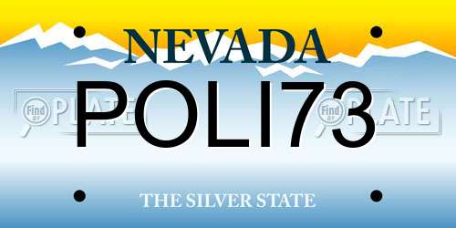 POLI73 Nevada License Plate