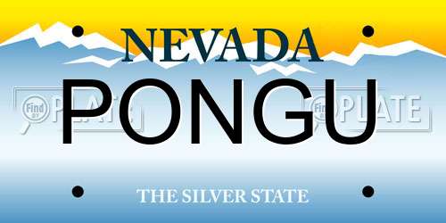 PONGU Nevada License Plate