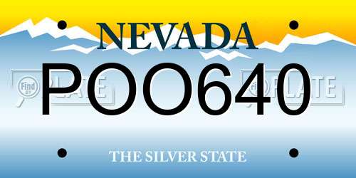 POO640 Nevada License Plate