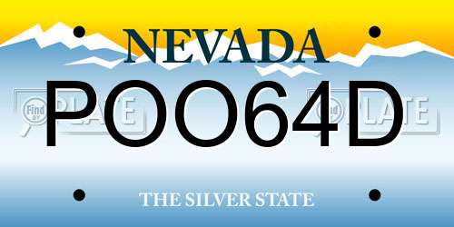 POO64D Nevada License Plate