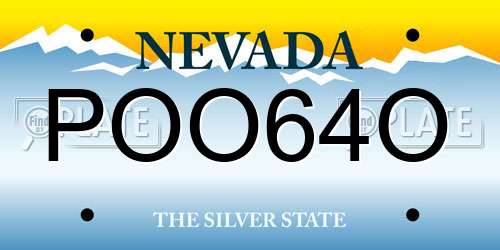 POO64O Nevada License Plate