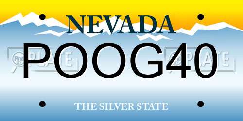 POOG40 Nevada License Plate