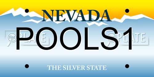 POOLS1 Nevada License Plate