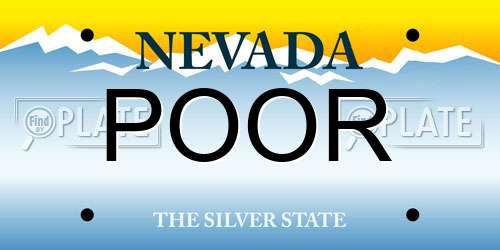 POOR Nevada License Plate