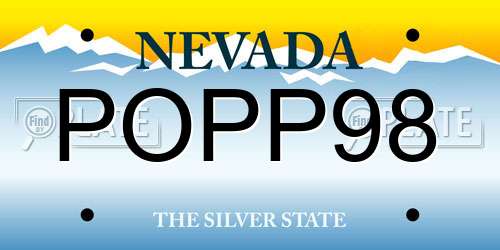 POPP98 Nevada License Plate
