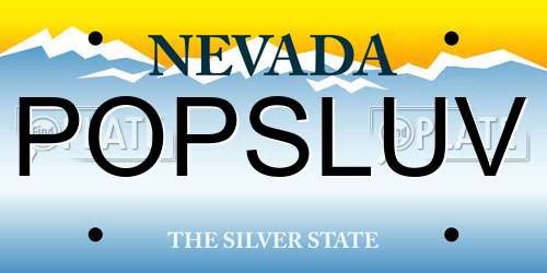 POPSLUV Nevada License Plate