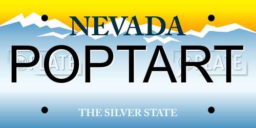 POPTART Nevada License Plate