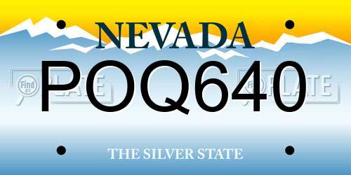 POQ640 Nevada License Plate