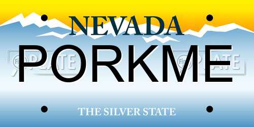 PORKME Nevada License Plate