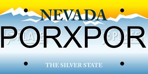 PORXPOR Nevada License Plate